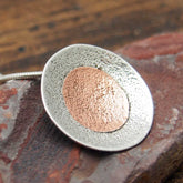 Unusual Copper Silver Brushed Pendant